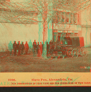 Slave pen, Alexandria, Va. [Soldiers standing in front of Price, Birch, & Co, Dealers in Slaves.] 1880?-1891? 1861-1865 one view copyright 1904