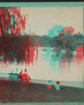 The Island in the Lake, Central Park. [1860?-1875?]