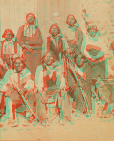 Group of Kiowa and Caddoe [sic] Indians, in native costume, confined in Fort Marion. St. Augustine, Florida. 1884-1886 1875-1878 1868?-1890?