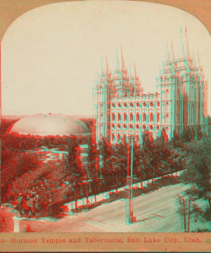 Mormon Temple and Tabernacle, Salt Lake City, Utah. 1865?-1910? c1897