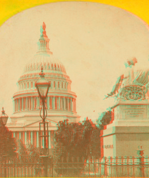 United States Capitol, with Statue of Washington in the foreground. [ca. 1875] 1859?-1905?