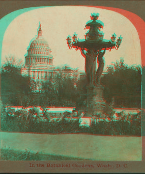 In the Botanical Gardens, Wash., D.C. [Bartholdi fountain.] 1865?-1910? [ca. 1885]