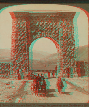 From Yellowstone Park N. through its gateway over Gardiner to Gallatin Range (left) and Buffalo Plateau. 1901, 1903, 1904