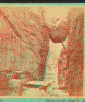 Above the Boulder, looking down the Flume, Franconia Notch, N.H. 1858?-1890?