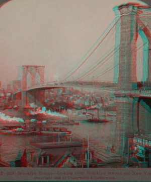 Brooklyn Bridge, looking from Brooklyn toward old New York. c1902 [1867?-1910?]