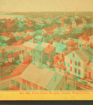 View from the steeple, south, Edgartown. 1865?-1880?