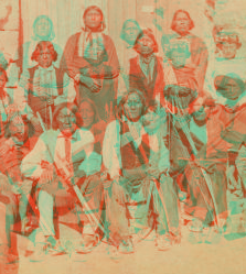 Group of Kiowa and Caddoe [sic] Indians, in native costume, confined in Fort Marion. St. Augustine, Florida. 1884-1886 1875-1878 1868?-1890?