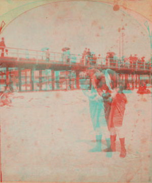 Atlantic City. View of Boardwalk and bathers. [1875?-1905?] [ca. 1895]