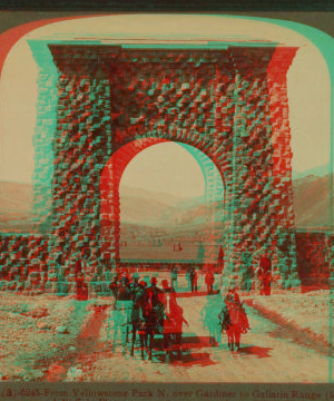 From Yellowstone Park N. through its gateway over Gardiner to Gallatin Range (left) and Buffalo Plateau. 1901, 1903, 1904