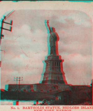 Bartholdi statue, Bedloe's Island, New York Harbor [The Statue of Liberty]. 1865?-1910? [ca. 1900]