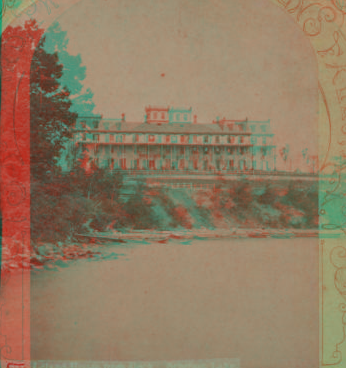 Leland House from dock, Schroon Lake. [ca. 1885] 1860?-1885?