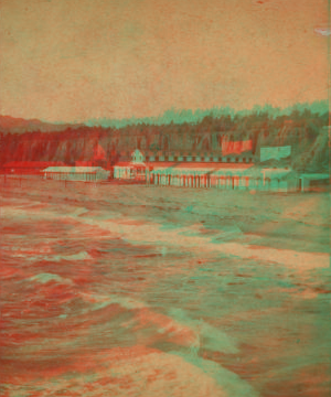 Bath House and Beach, Santa Monica. 1870?-1906 ca. 1890