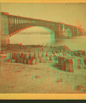 The Bridge from foot of Washington ave. ca. 1875 1873-1909