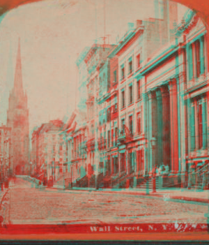 Wall Street, N.Y.[Trinity Church in background]. 1865?-1905? [ca. 1865]