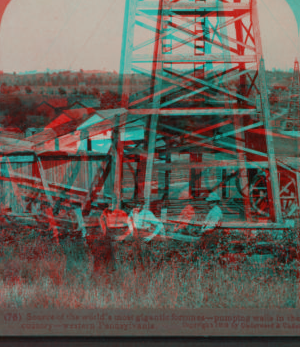 Source of the world's most gigantic fortune, pumping wells in the oil country, Pennsylvania. [1860?-1910?]