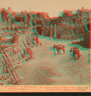 The plaza, "Pueblo" of Mishonginovi, the second largest village of the cliff dwellers, Arizona, U.S.A. 1901 1870?-1910?