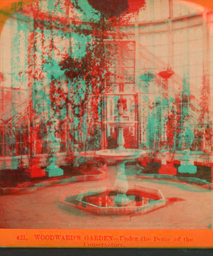 Woodward's Gardens, under the Dome of the Conservatory. 1860?-1880? [1866-1874]