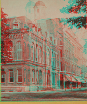 Cornell Library and Masonic Block, Ithaca. [1860?-1885?]