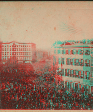 [View of crowd in New York City street.] [ca. 1870] 1859-1899