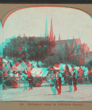 Refugees' camp in Jefferson Square. 1906