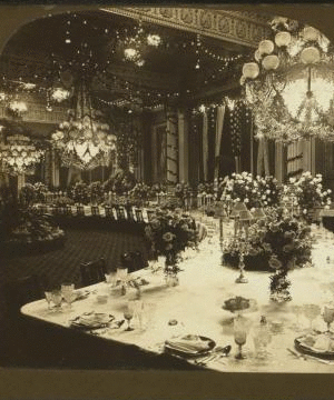 The East Room of the White House arranged for the State Dinner to Prince Henry, Feb. 24th, 1902, Washington, U.S.A. 1859?-1910? c1902