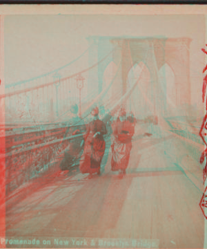 Promenade on New York & Brooklyn bridge. [1867?-1910?]