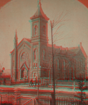 M.E. church, Glens Falls, re-dedicated Feb. 15, 1874. Cost $45,000. [1860?-1880?]