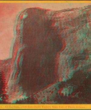 El Capitan,(3100 ft. above Valley), from foot of Three Graces. ca. 1870