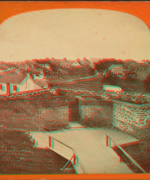 Bird's-eye view of St. Augustine, Florida, taken from the Old Spanish Fort, and looking south. 1868?-1890?