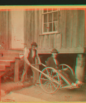 [Man seated in a wooden wheelchair.] ca. 1885 1872?-1887?