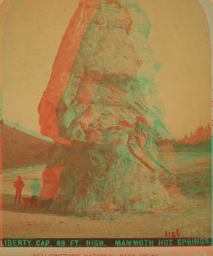 Liberty Cap, 49 feet high. Mammoth Hot Springs. 1885?-1888?