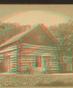 Log House on West Okoboji Lake where Abbie Gardner and others were massacared in 1857. 1865?-1885?