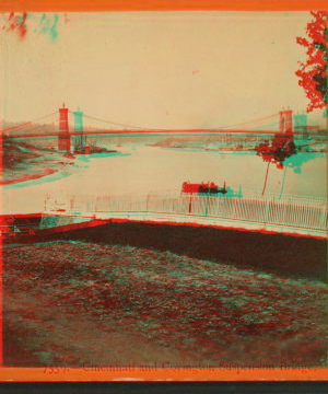 Cincinnati and Covington suspension bridge. 1865?-1895?