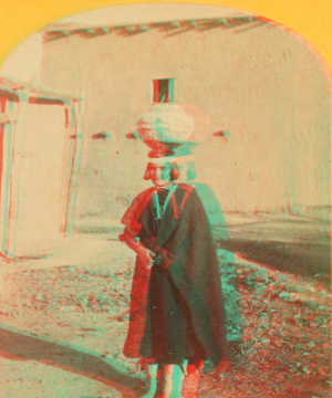 Zuni Indian girl, with water olla. 1873