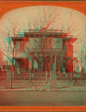 [Peoria: a home with trees in the yard.] 1865?-1900?