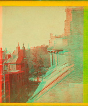 [View of unidentified street from an upper window.] 1859?-1901?