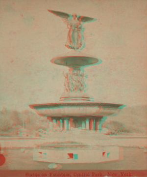 Statue on Fountain, Central Park, New York. 1860?-1890?