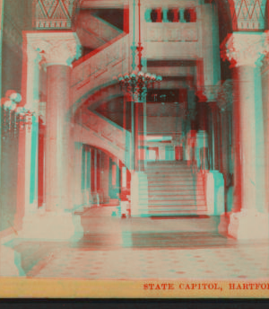 State Capitol, Hartford. (Main stairway.) 1875?-1885?