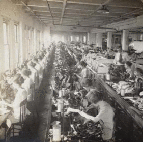 General View Sewing Room -- Large Shoe Factory, Syracuse, N.Y. [1868?-1905?] [ca. 1895]