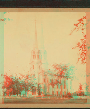 [View of a church with clock tower.] 187-?