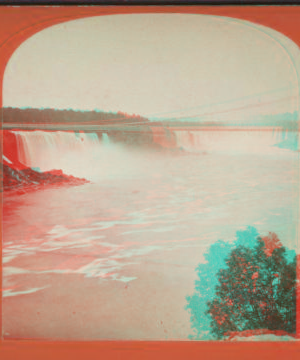 [View of the Suspension Bridge, above the falls and the rapids, Niagara.] [1859?-1885?] [ca. 1875]