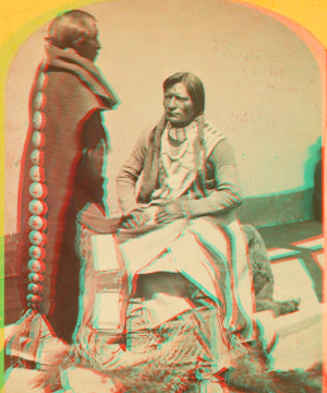 Ute braves, of the Kah-poh-teh band, northern New Mexico, in "full dress. 1874