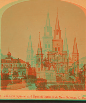 Jackson square, and french Cathedral, New Orleans, U.S.A. 1868?-1890?