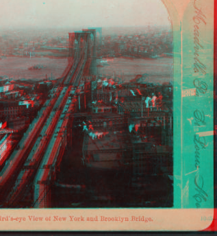 Bird's-eye view of New York and Brooklyn Bridge. [1867?-1910?]