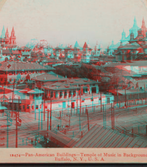 Pan-American buildings, Temple of Music in background, Buffalo, N.Y., U.S.A. [1865?-1905?]