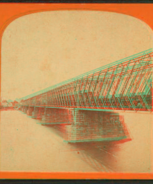 Iron bridge across the Connecticut River, looking down stream. 1865?-1885?