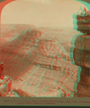 Looking down upon Ayer's Peak, a mountain 600 feet high. c1902-1903