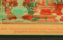 Liberal Arts building, German department. Bust of the Emperor and Empress, Columbian Exposition. 1893