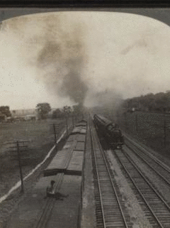 A Busy Path of Commerce in Central New York - Four Track Railway. Electric Road at right, Erie Canal at extreme left. [ca. 1900] [1860?-1900?]