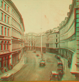 Franklin St., looking down, Boston, Mass. 1859?-1901?